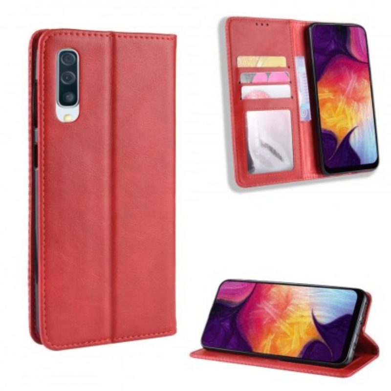 Bescherming Hoesje voor Samsung Galaxy A50 Folio-hoesje Gestileerd Vintage Leereffect