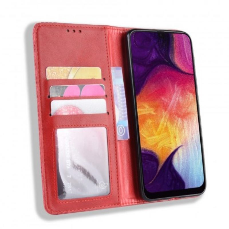 Bescherming Hoesje voor Samsung Galaxy A50 Folio-hoesje Gestileerd Vintage Leereffect