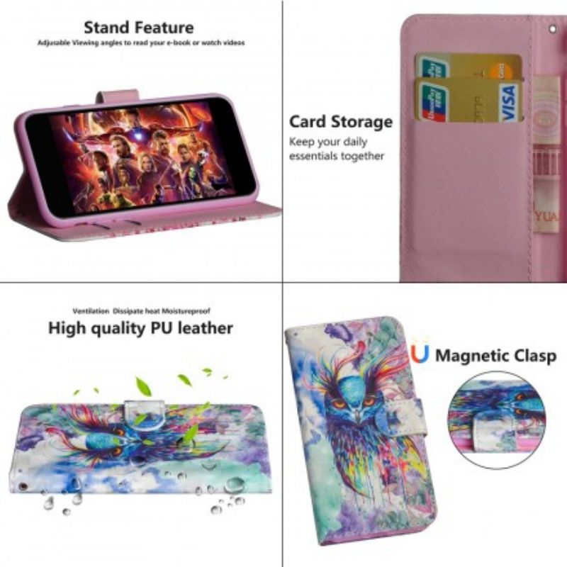 Flip Case voor Samsung Galaxy A50 Aquarel Vogel