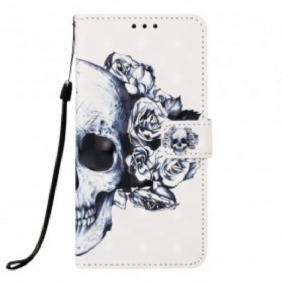 Flip Case voor Samsung Galaxy A50 Bloemrijke Schedel