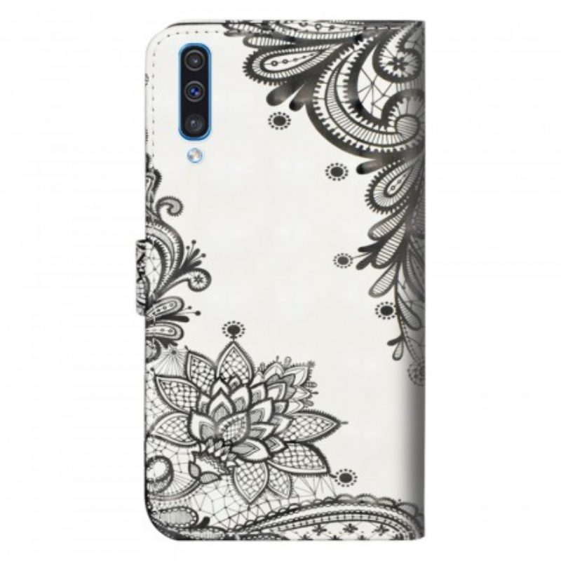 Flip Case voor Samsung Galaxy A50 Chique Kant