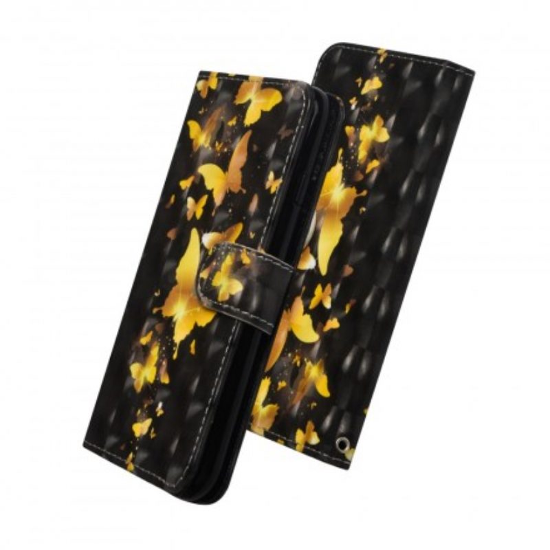 Flip Case voor Samsung Galaxy A50 Gele Vlinders