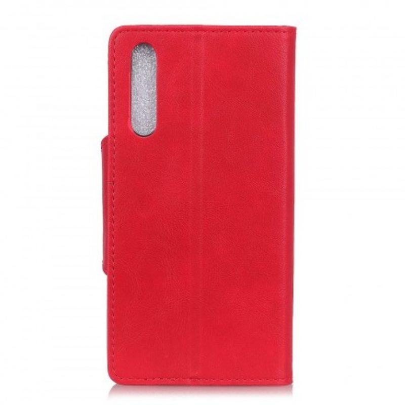 Flip Case voor Samsung Galaxy A50 Vintage Knop Van Imitatieleer