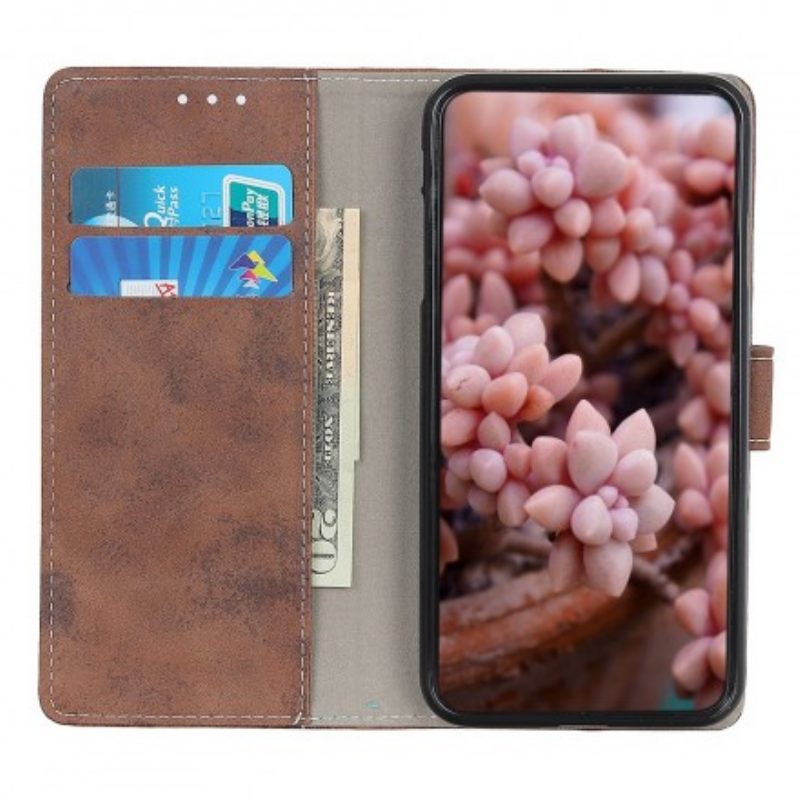 Flip Case voor Samsung Galaxy A50 Vintage Leereffect