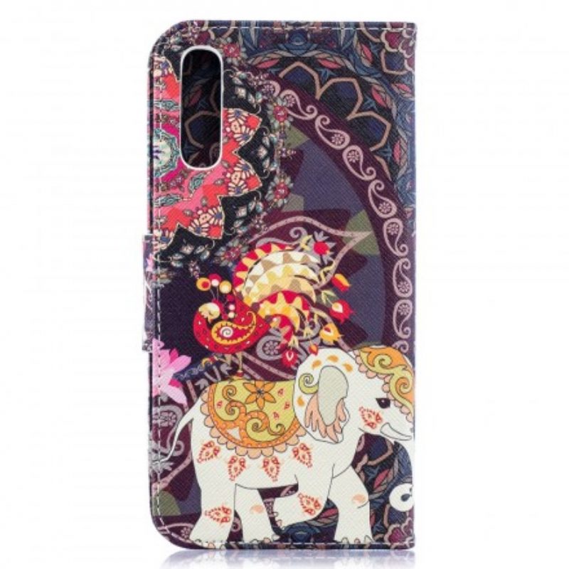 Folio-hoesje voor Samsung Galaxy A50 Etnische Olifanten Mandala