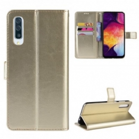 Folio-hoesje voor Samsung Galaxy A50 Kunstleer Vierkant