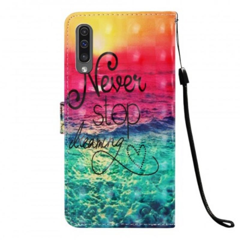 Folio-hoesje voor Samsung Galaxy A50 Stop Nooit Met Dromen