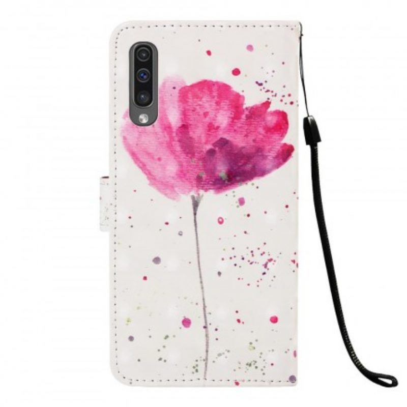 Hoesje Flip Case voor Samsung Galaxy A50 Aquarel Papaver