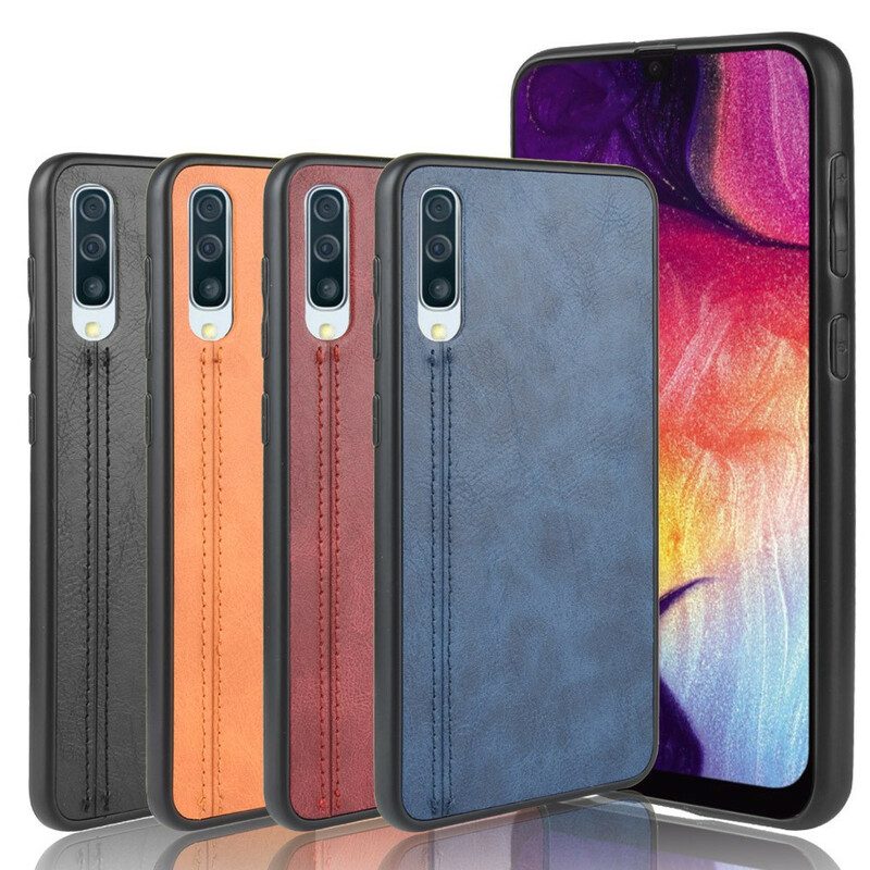 Hoesje voor Samsung Galaxy A50 Couture-leereffect