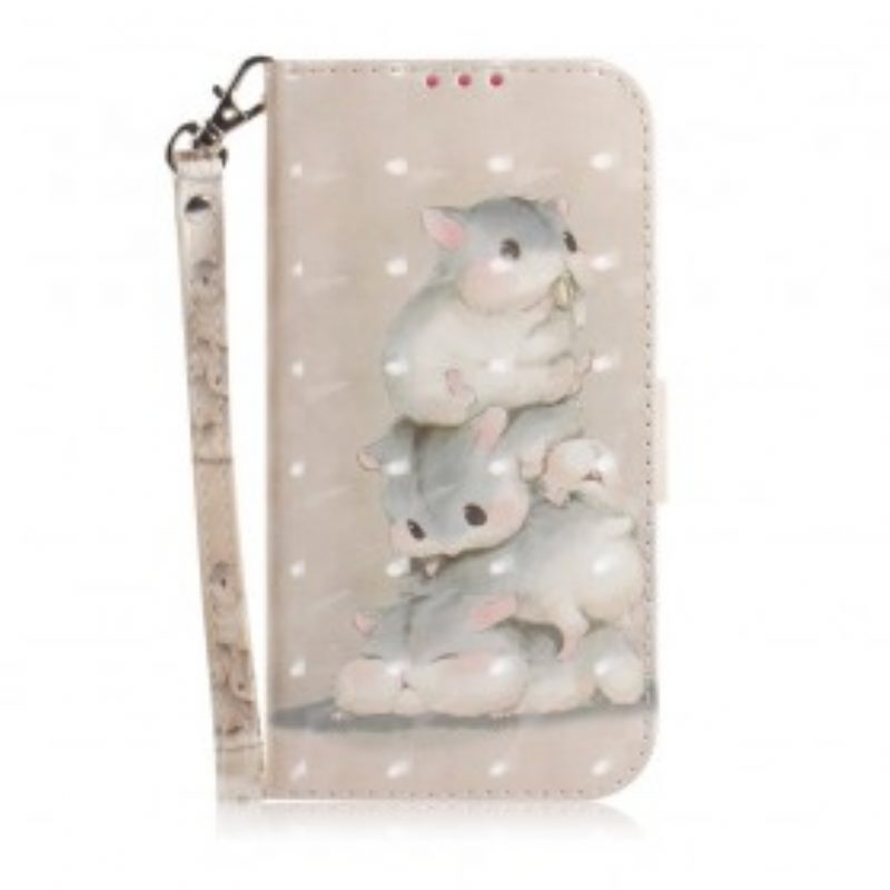 Leren Hoesje voor Samsung Galaxy A50 Met Ketting String Hamsters