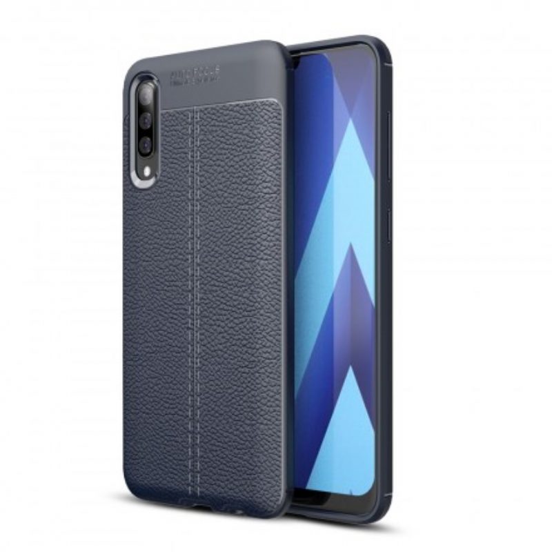 Telefoonhoesje voor Samsung Galaxy A50 Dubbellijnig Litchi-leereffect