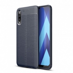 Telefoonhoesje voor Samsung Galaxy A50 Dubbellijnig Litchi-leereffect