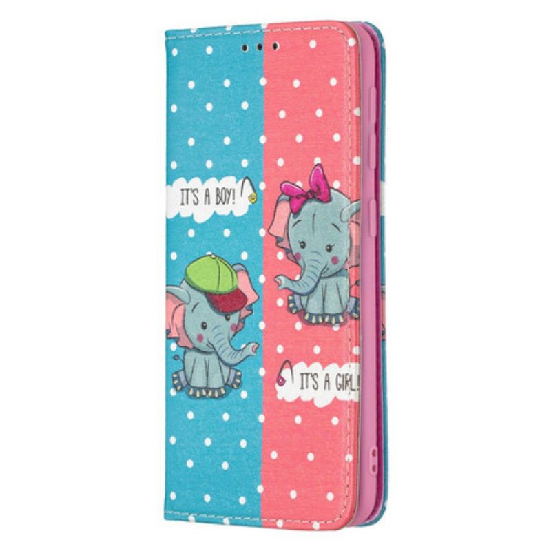 Bescherming Hoesje voor Samsung Galaxy A20e Folio-hoesje Baby Olifanten