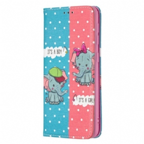 Bescherming Hoesje voor Samsung Galaxy A20e Folio-hoesje Baby Olifanten