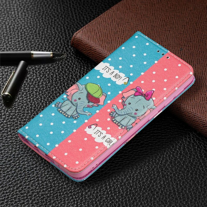 Bescherming Hoesje voor Samsung Galaxy A20e Folio-hoesje Baby Olifanten