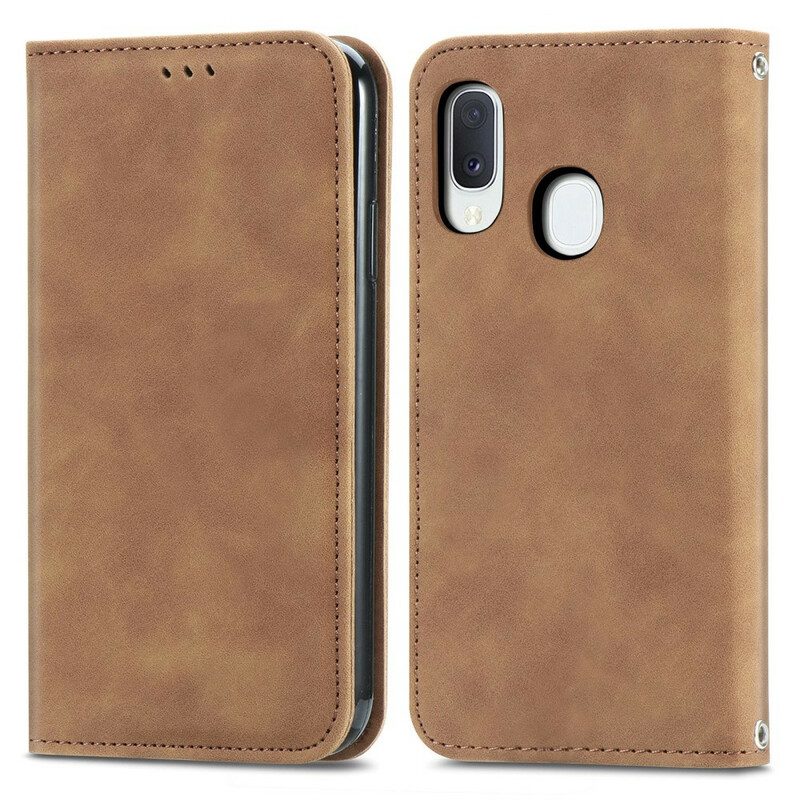 Bescherming Hoesje voor Samsung Galaxy A20e Folio-hoesje Vintage Kunstleer