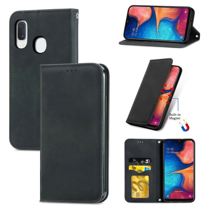 Bescherming Hoesje voor Samsung Galaxy A20e Folio-hoesje Vintage Kunstleer