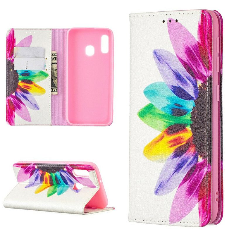 Bescherming Hoesje voor Samsung Galaxy A20e Folio-hoesje Waterverf Bloem