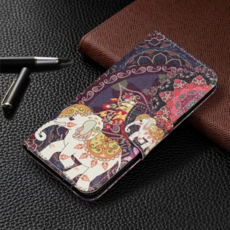 Flip Case voor Samsung Galaxy A20e Etnische Olifanten Mandala