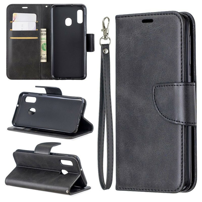 Flip Case voor Samsung Galaxy A20e Folio-hoesje Gladde Flap Schuin