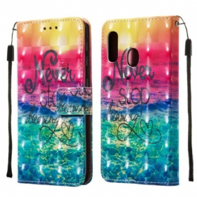 Flip Case voor Samsung Galaxy A20e Stop Nooit Met Dromen