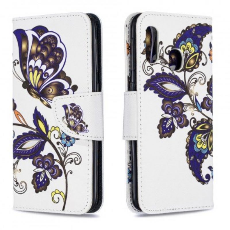 Flip Case voor Samsung Galaxy A20e Vlinder Tatoeage