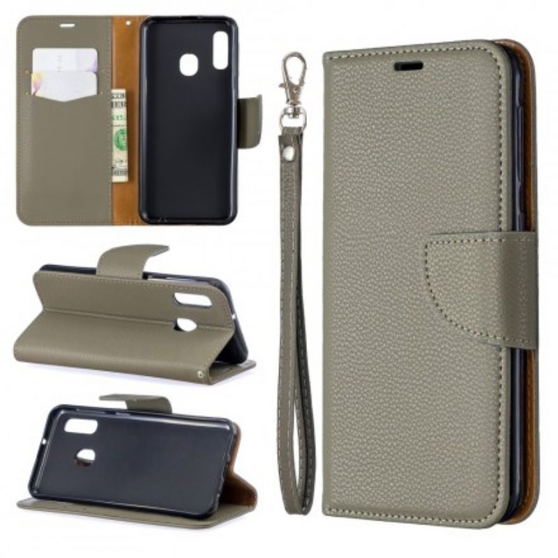 Folio-hoesje voor Samsung Galaxy A20e Flip Case Lychee Rabat Schuin