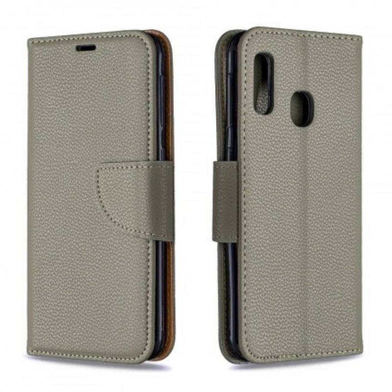 Folio-hoesje voor Samsung Galaxy A20e Flip Case Lychee Rabat Schuin