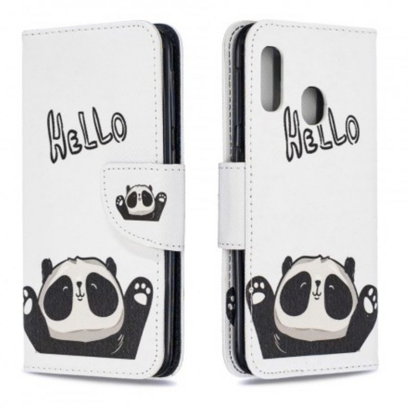 Folio-hoesje voor Samsung Galaxy A20e Hallo Panda