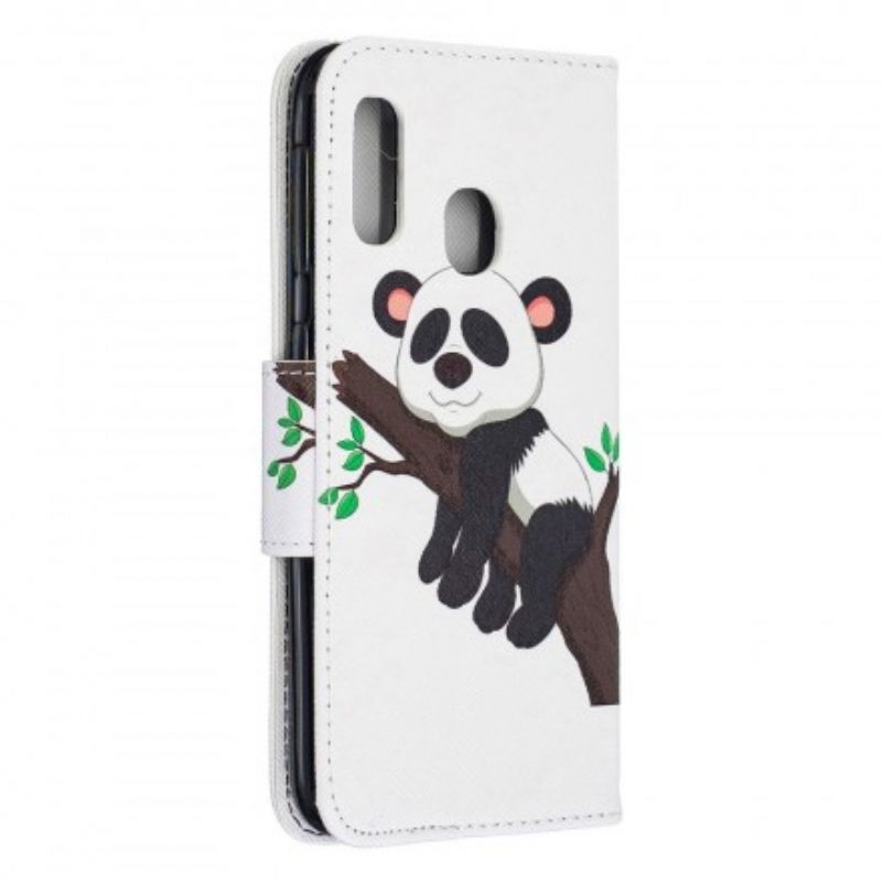 Folio-hoesje voor Samsung Galaxy A20e Luie Panda