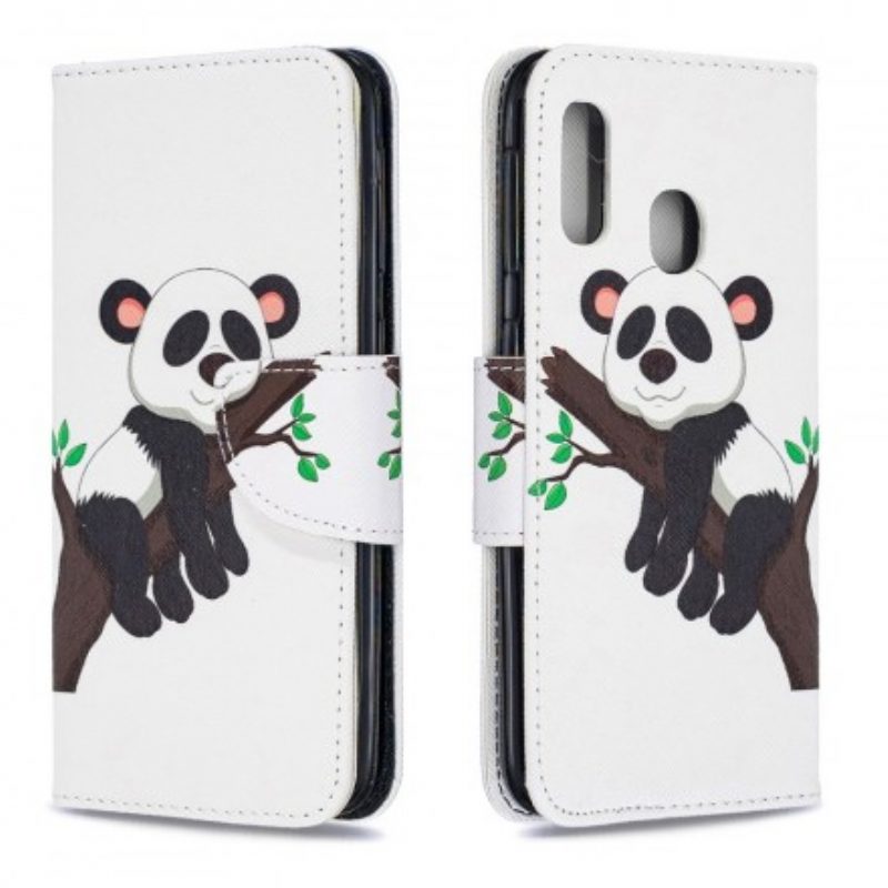 Folio-hoesje voor Samsung Galaxy A20e Luie Panda