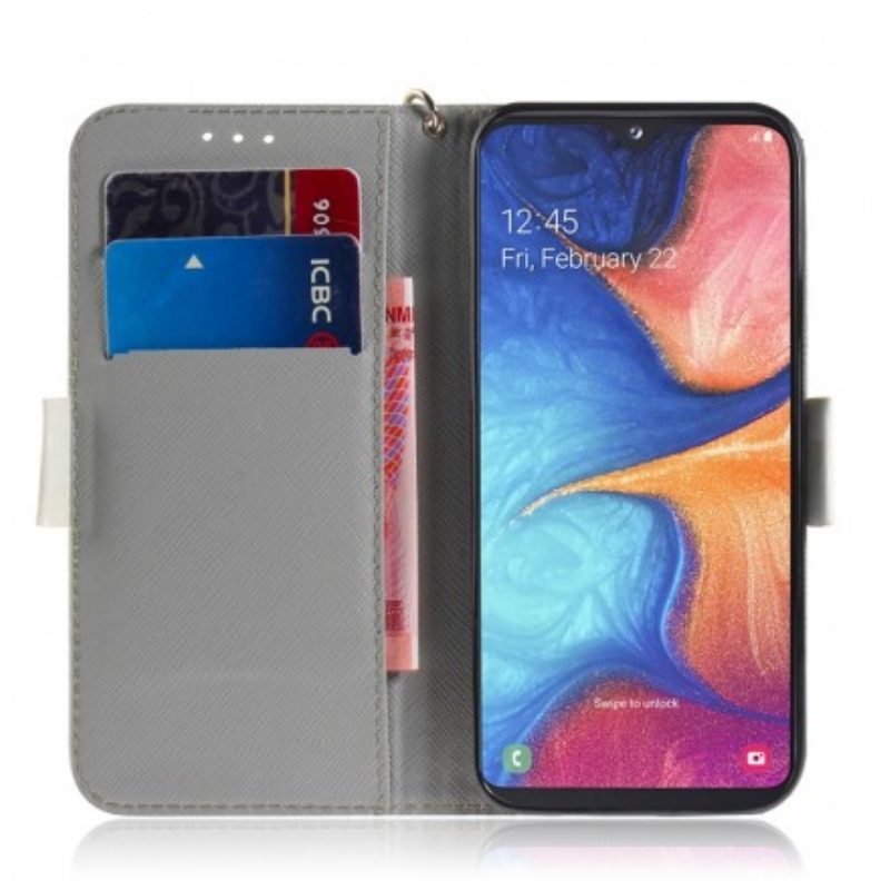 Folio-hoesje voor Samsung Galaxy A20e Met Ketting Hou Van Mijn Hondenriem