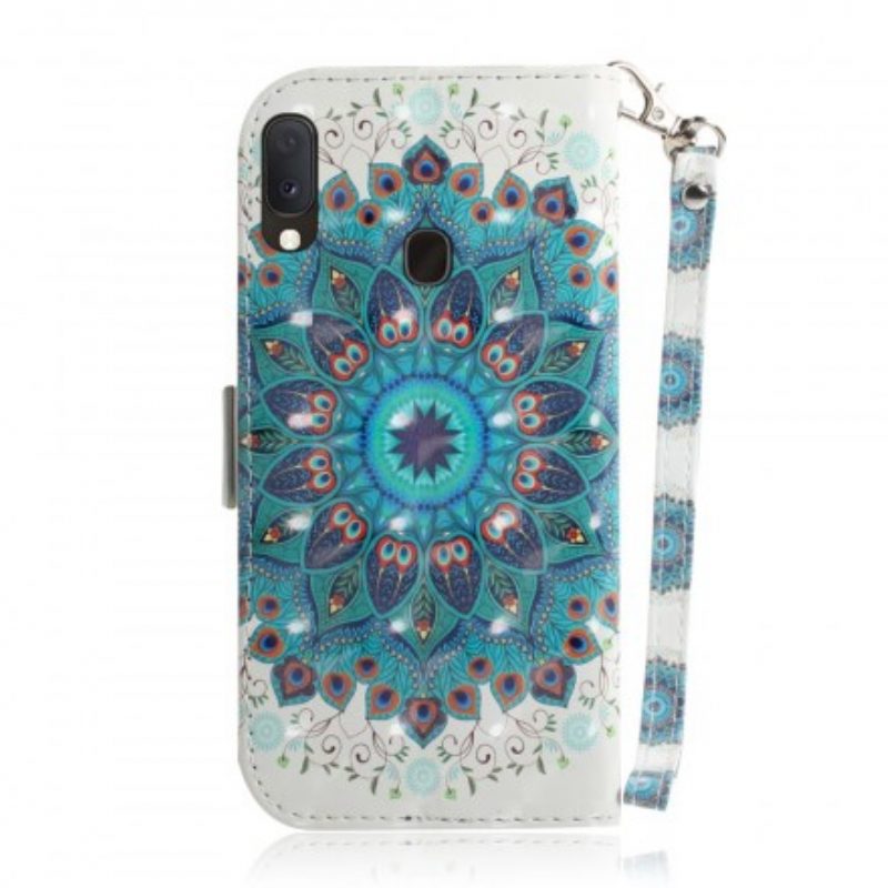 Folio-hoesje voor Samsung Galaxy A20e Met Ketting Meesterlijke Mandala Met Riem