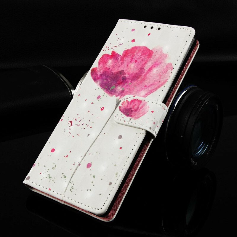 Hoesje Folio-hoesje voor Samsung Galaxy A20e Aquarel Papaver