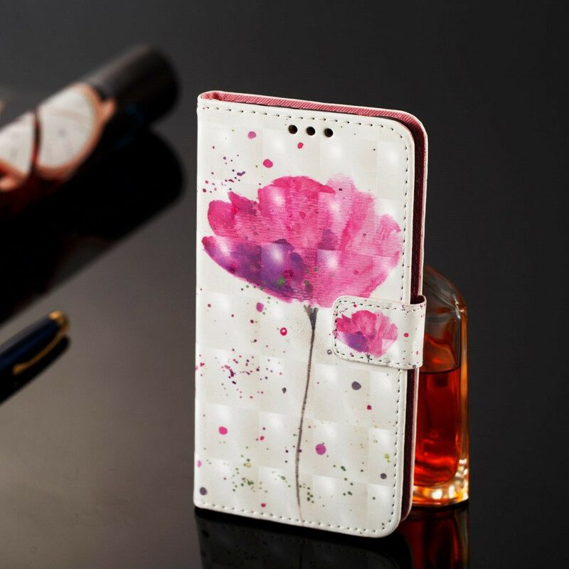 Hoesje Folio-hoesje voor Samsung Galaxy A20e Aquarel Papaver