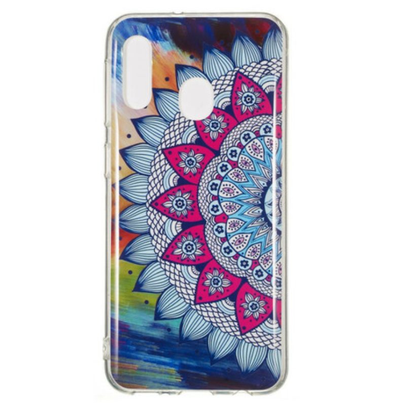 Hoesje voor Samsung Galaxy A20e Fluorescerende Kleurrijke Mandala