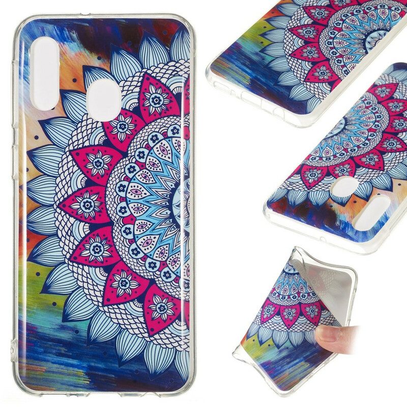 Hoesje voor Samsung Galaxy A20e Fluorescerende Kleurrijke Mandala