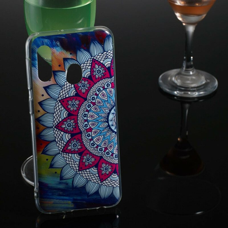 Hoesje voor Samsung Galaxy A20e Fluorescerende Kleurrijke Mandala