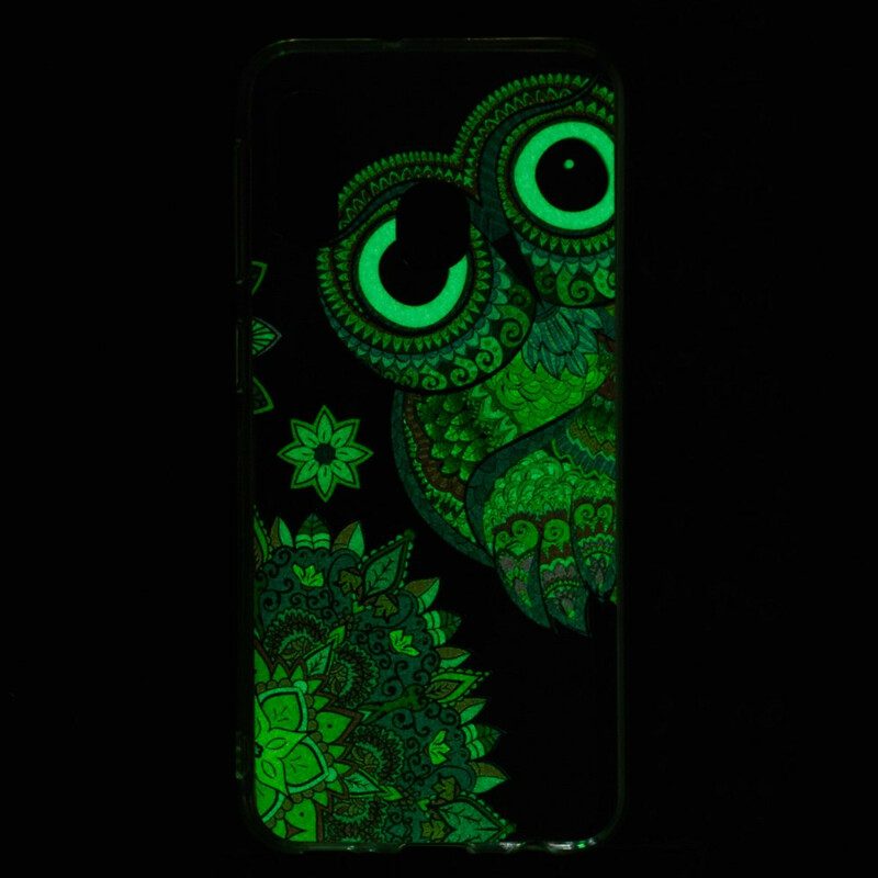 Hoesje voor Samsung Galaxy A20e Fluorescerende Uil Mandala