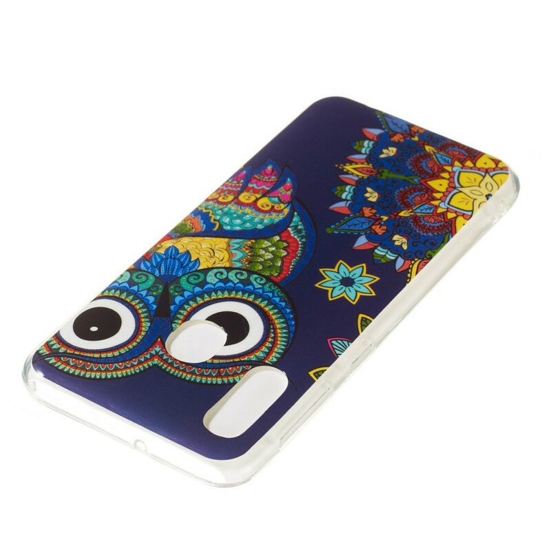 Hoesje voor Samsung Galaxy A20e Fluorescerende Uil Mandala