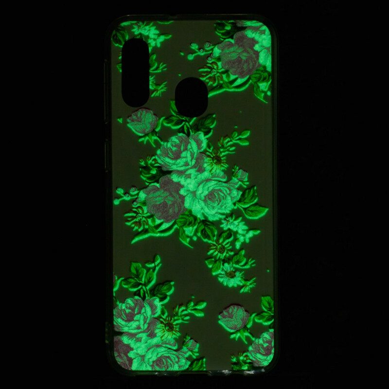 Hoesje voor Samsung Galaxy A20e Fluorescerende Vrijheidsbloemen