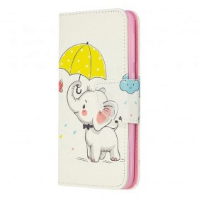 Leren Hoesje voor Samsung Galaxy A20e Baby Olifant