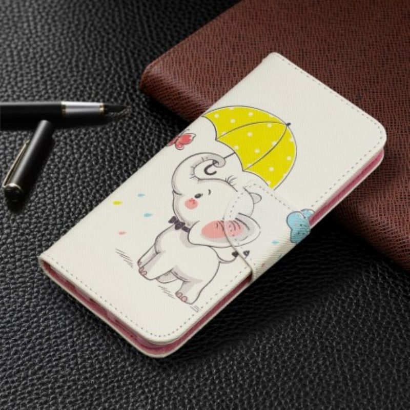 Leren Hoesje voor Samsung Galaxy A20e Baby Olifant