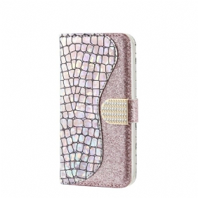 Leren Hoesje voor Samsung Galaxy A20e Krokodil Diamanten