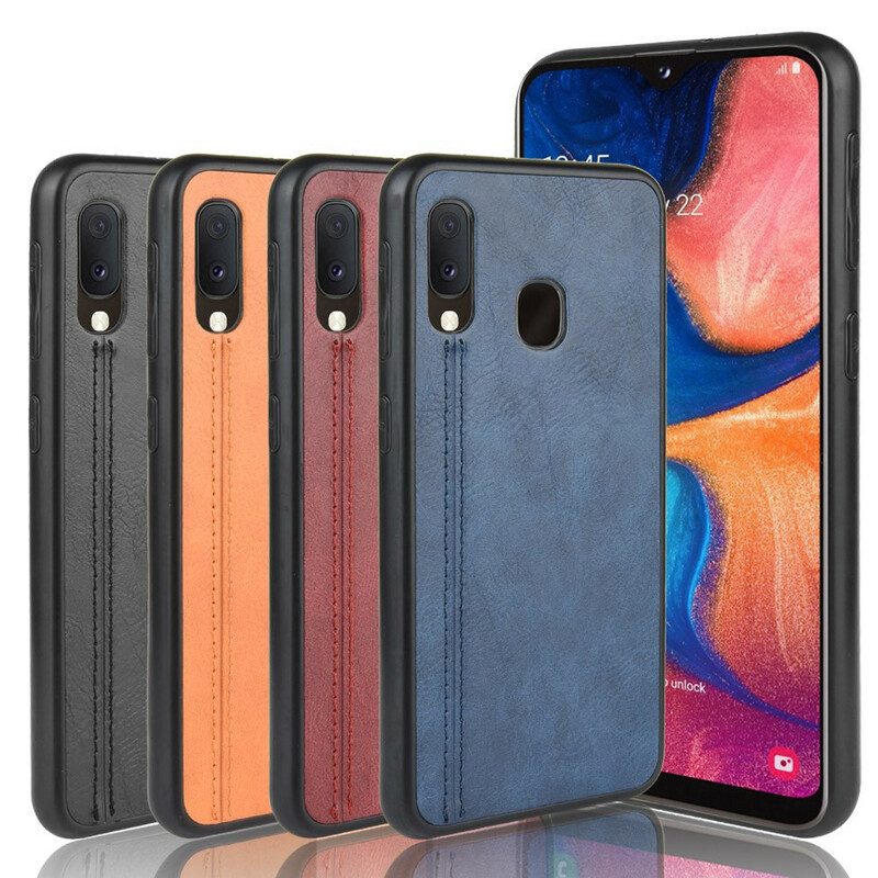 Telefoonhoesje voor Samsung Galaxy A20e Couture-leereffect