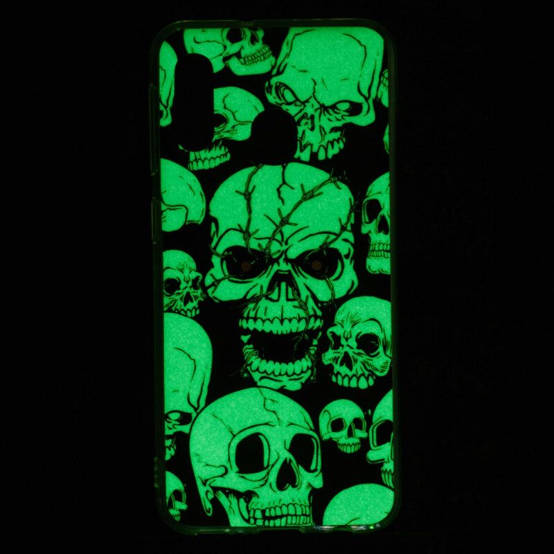 Telefoonhoesje voor Samsung Galaxy A20e Let Op Fluorescerende Schedels