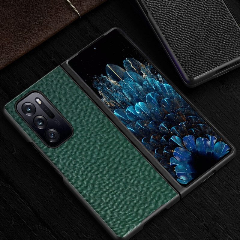 Hoesje voor Oppo Find N Getextureerd Lederen Ontwerp