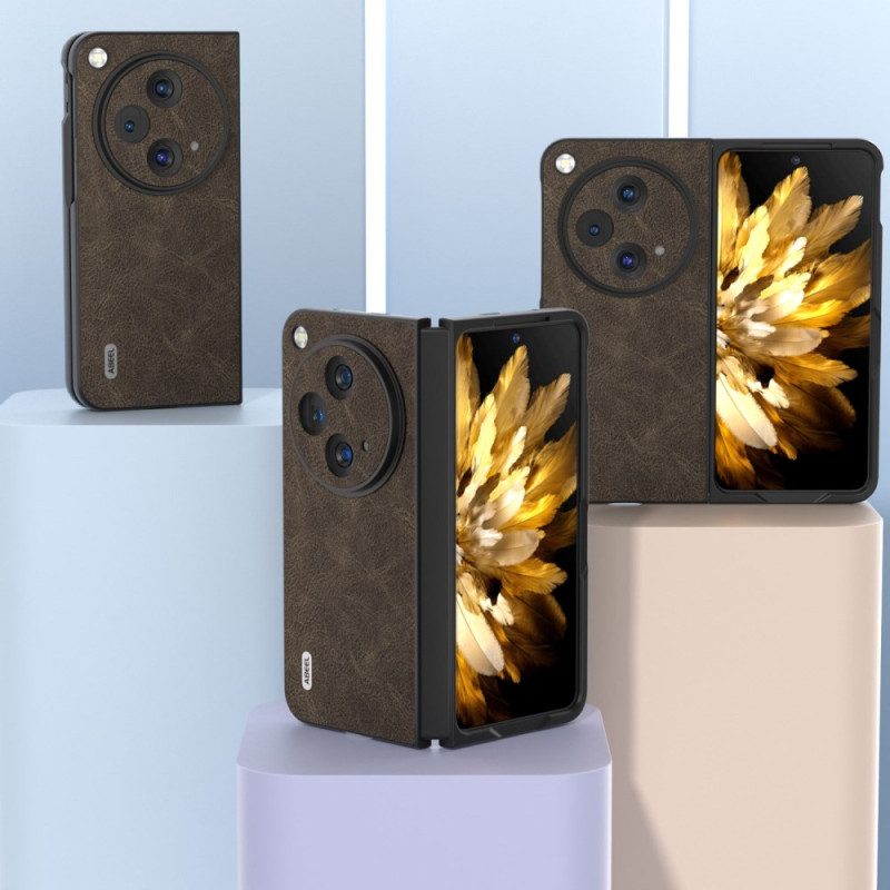 Hoesje Oneplus Open Retro Leereffect Abeel Bescherming Hoesje