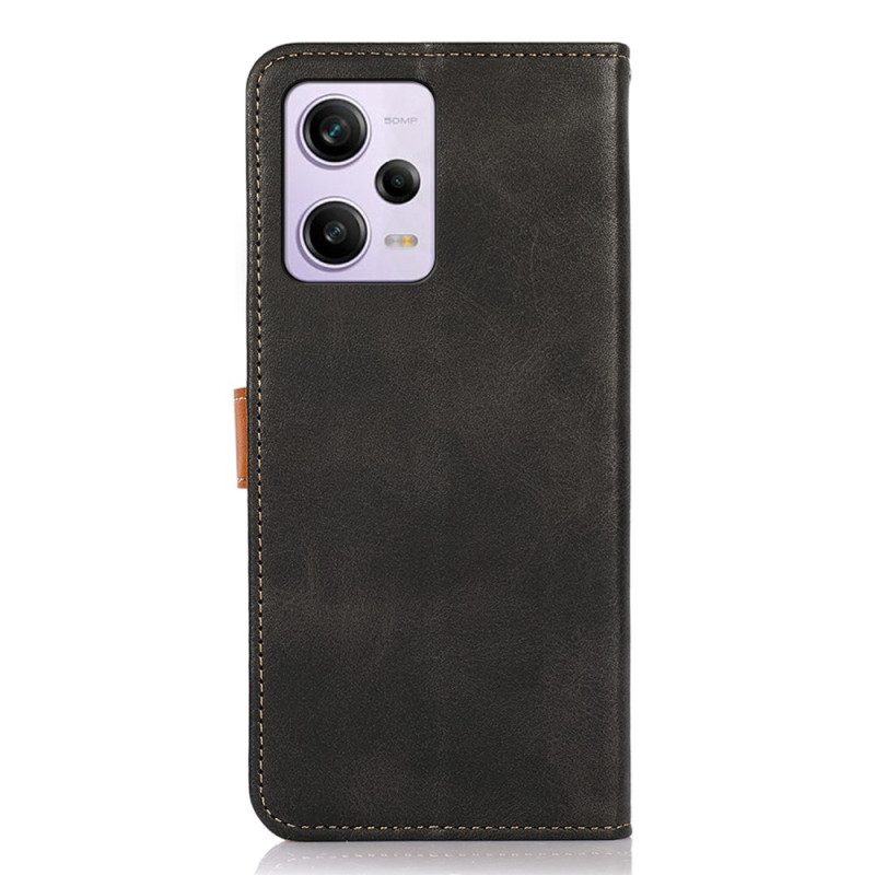 Flip Case voor Xiaomi Redmi Note 12 Pro Plus Tweekleurige Gouden Gesp Khazneh