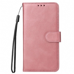 Folio-hoesje voor Xiaomi Redmi Note 12 Pro Plus Met Ketting Effen Met Bandje